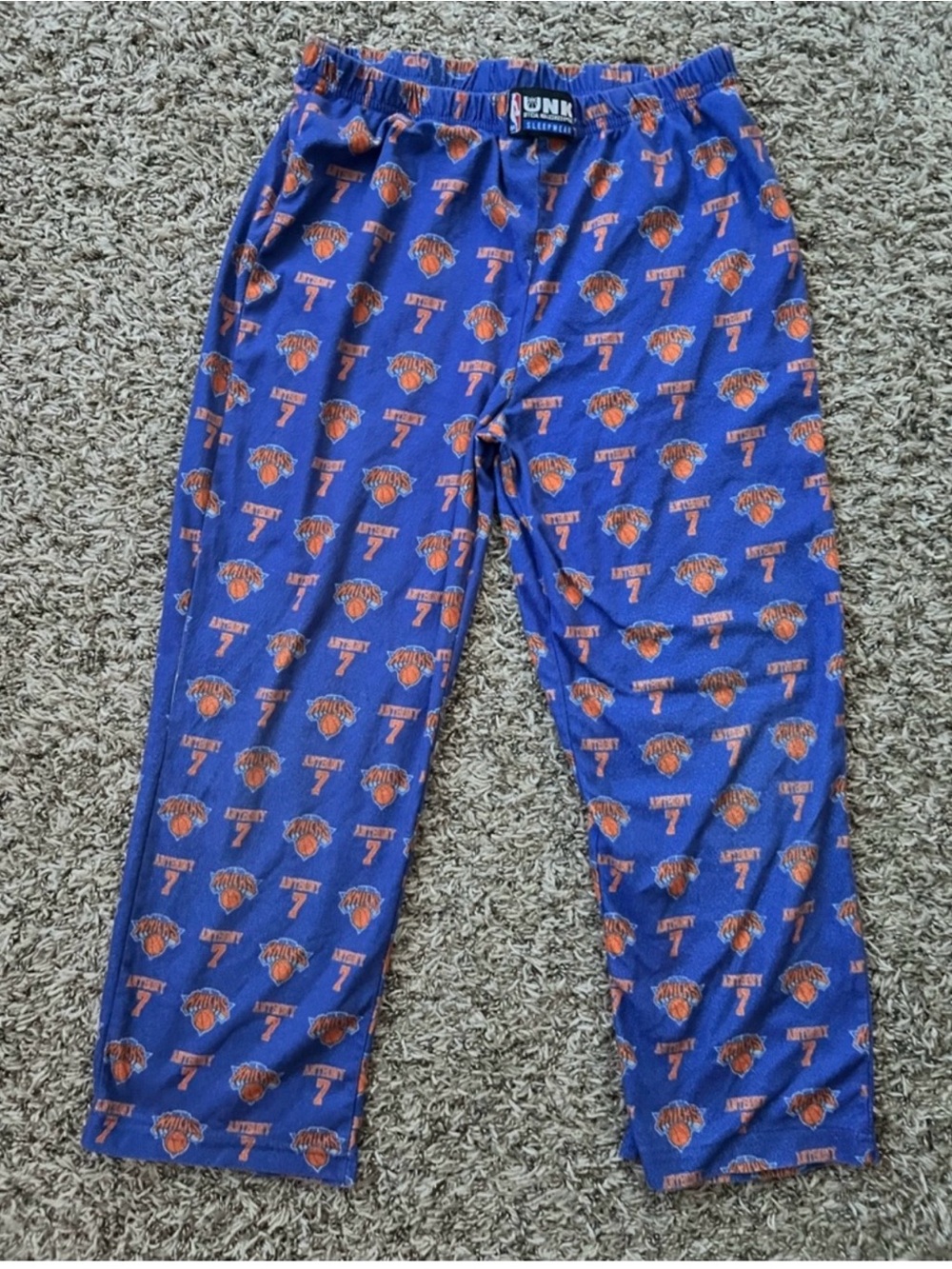 NBA Kids Blue and Orange New York Knicks Pajama Bottoms